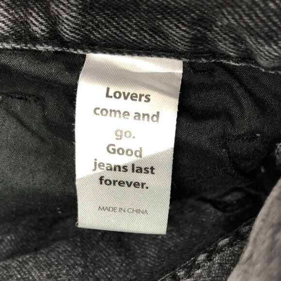 PacSun Womens Jeans Sz 26 Ultra High Rise Slim Skinny Leg Black Denim Distressed - Picture 11 of 16